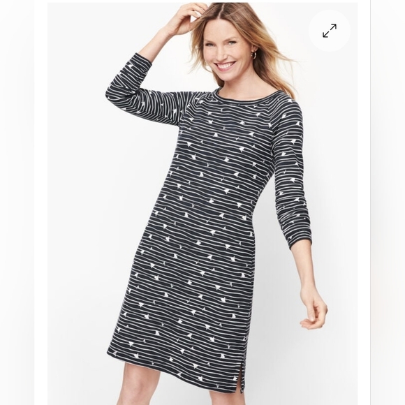 T by Talbots Longsleeve Mixed Print Dress - Picture 2 of 14